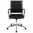 Flash Furniture Leathersoft Ribbed Back Office Chair in Black