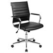 Flash Furniture Leathersoft Ribbed Back Office Chair in Black