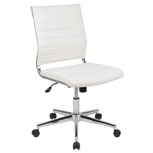 Flash Furniture Leathersoft Executive Office Chair in White