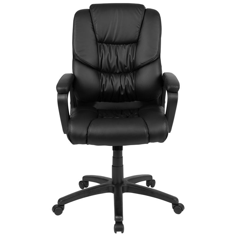 Flash Furniture Big and Tall Ergonomic Leather Chair in Black