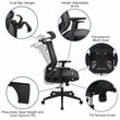 Flash Furniture Mesh Office Desk Chair in Black
