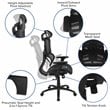 Flash Furniture Ergonomic Mesh Office Desk Chair in Black