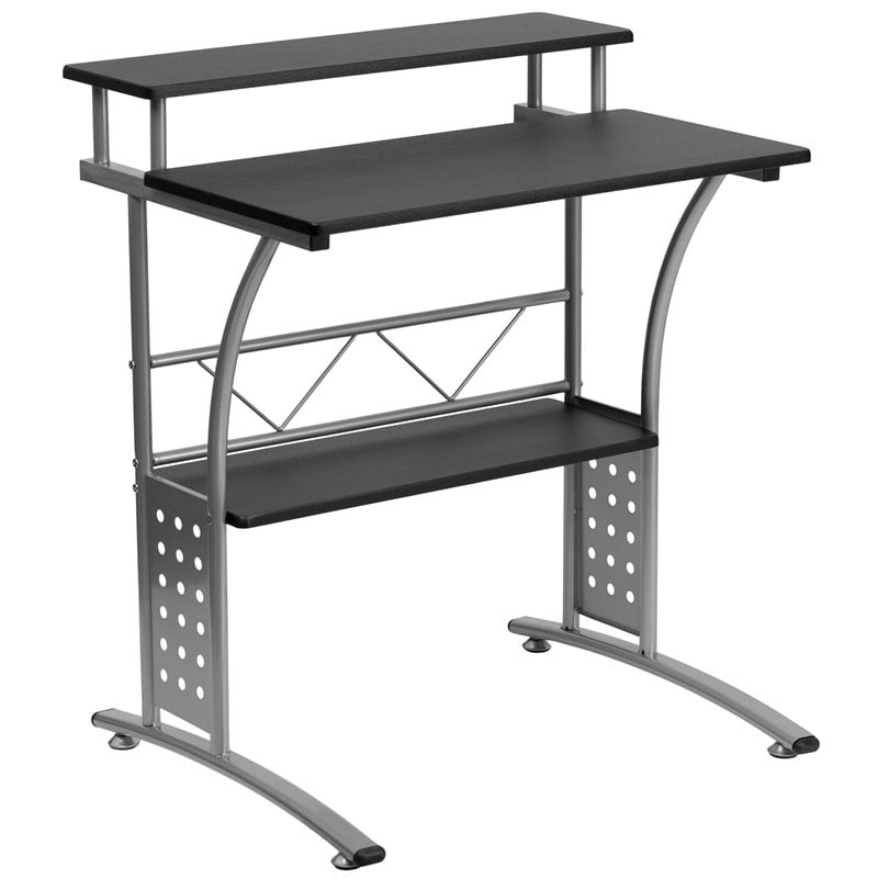 Flash Furniture 3 Piece Work from Home Office Desk Set in Black