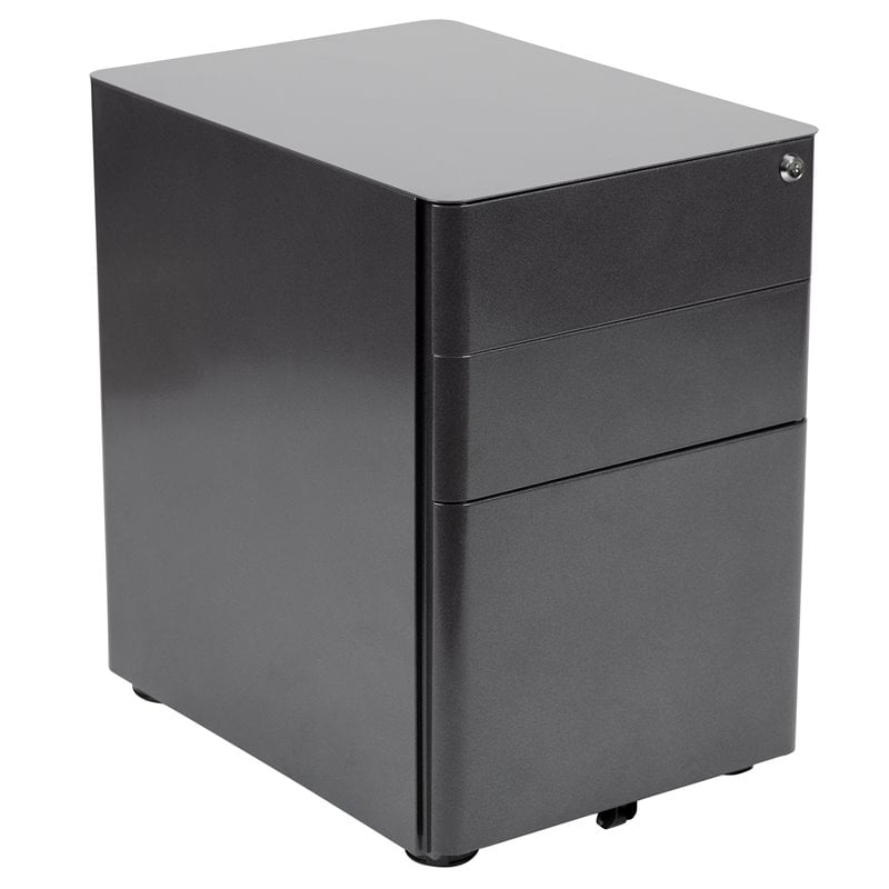 Flash Furniture 3 Piece Work from Home Office Desk Set in Black