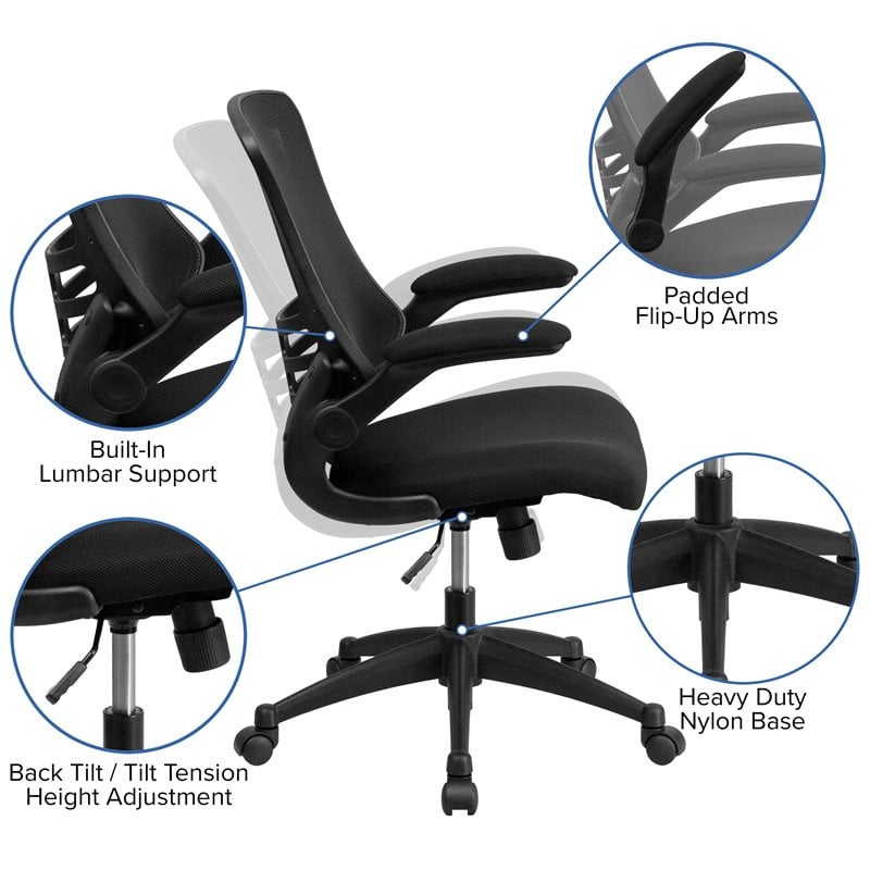 Flash Furniture 3 Piece Work from Home Office Desk Set in Black