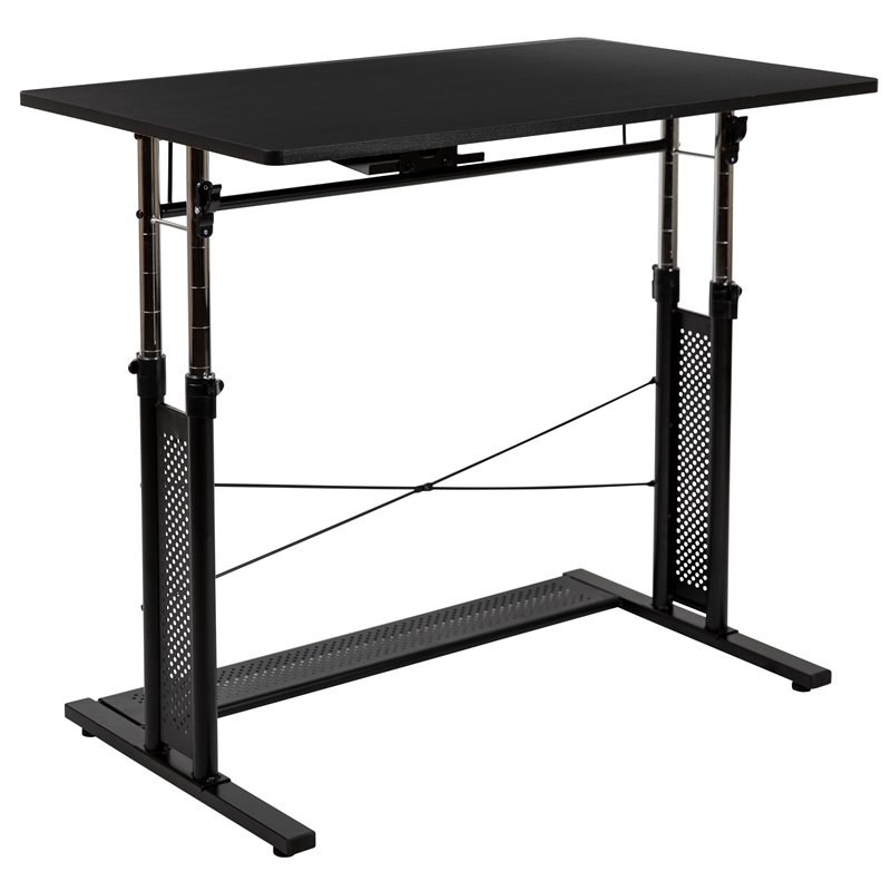Flash Furniture 3 Piece Work from Home Office Desk Set in Black