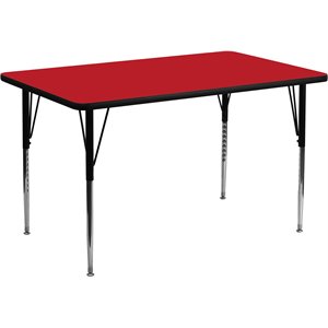 Flash Furniture 31&quot x 24&quot X 48&quot High Pressure Laminate Top Activity Table in Red