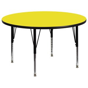 Flash Furniture 26&quot x 48&quot Round High Pressure Top Activity Table in Yellow