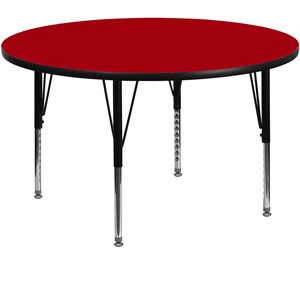 Flash Furniture 26&quot x 60&quot Round Thermal Fused Laminate Top Activity Table in Red