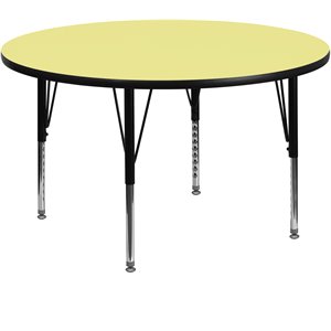 Flash Furniture 26&quot x 42&quot Round Thermal Fused Top Activity Table in Yellow