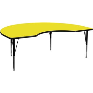 Flash Furniture 26&quot x 72&quot Kidney High Pressure Top Activity Table in Yellow