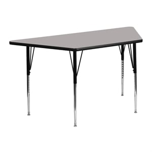 Flash Furniture 31&quot x 46&quot Trapezoid High Pressure Top Activity Table in Gray