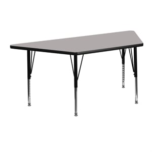 Flash Furniture 26&quot x 46&quot Trapezoid High Pressure Top Activity Table in Gray