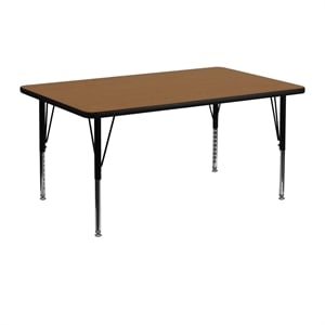 Flash Furniture 26&quot x 48&quot x 24&quot Thermal Fused Laminate Top Activity Table in Oak