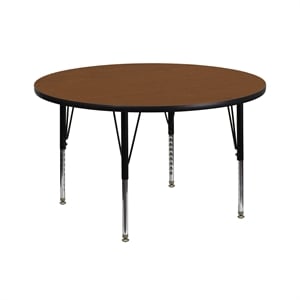 Flash Furniture 26&quot x 42&quot Round High Pressure Top Activity Table in Oak