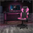 Flash Furniture X10 Adjustable Swivel Leathersoft Gaming Chair in Pink/Black