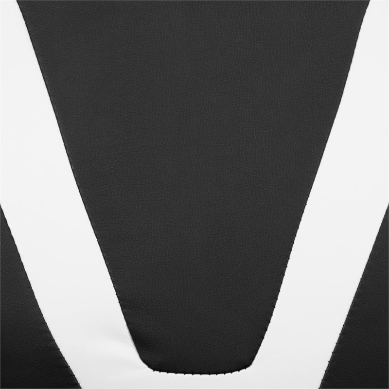 Flash Furniture Leather Racing Swivel Reclining Gaming Chair in Black and White