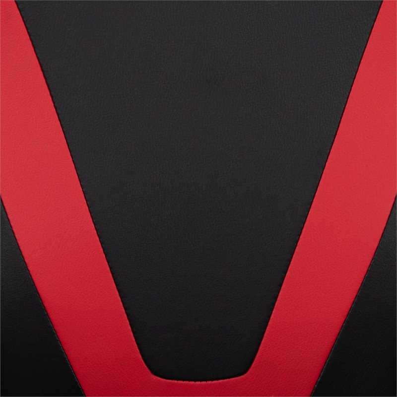 Flash Furniture Leather Racing Swivel Reclining Gaming Chair in Black and Red