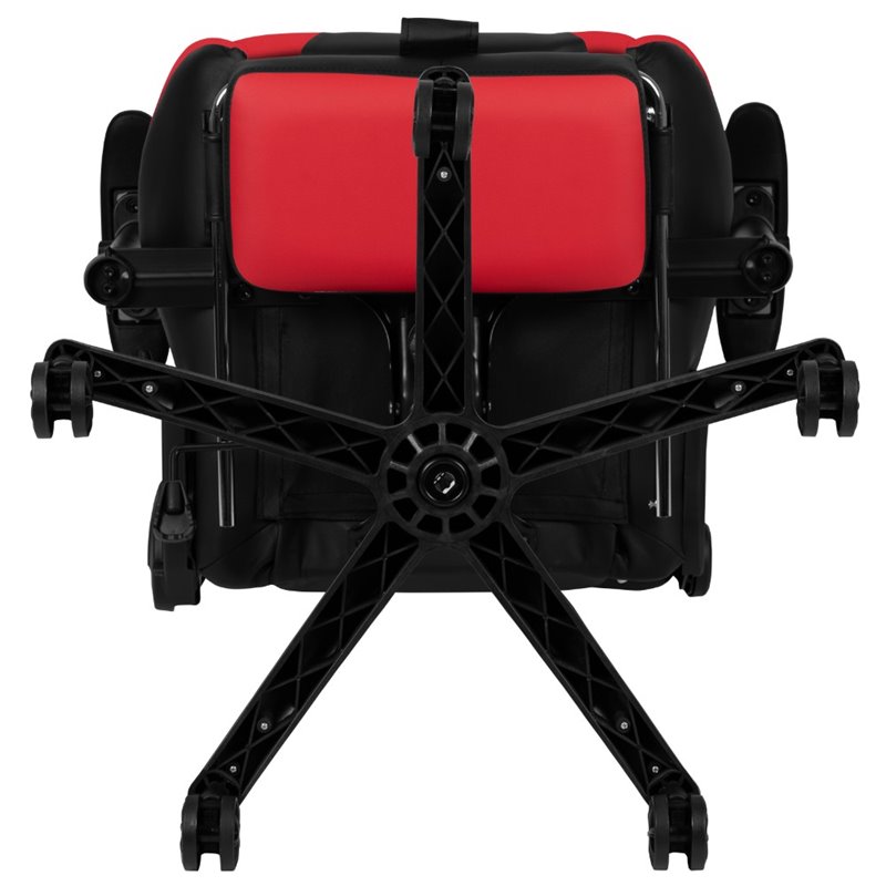 Flash Furniture Leather Racing Swivel Reclining Gaming Chair in Black and Red