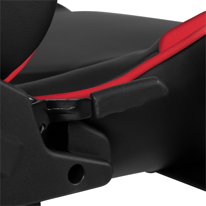 Flash Furniture Leather Racing Swivel Reclining Gaming Chair in Black and Red