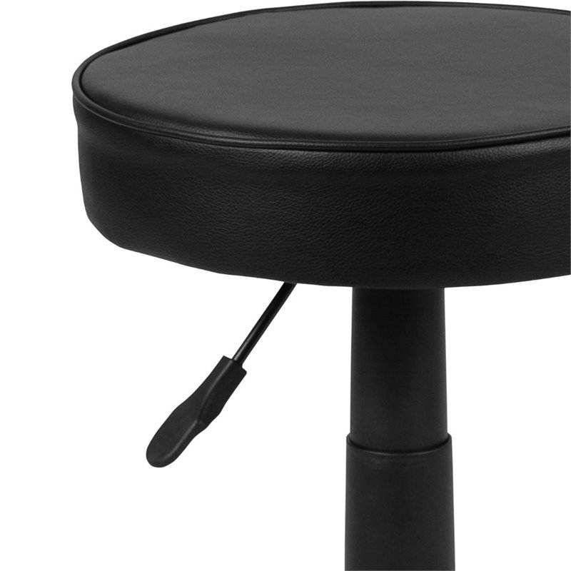 Flash Furniture Leather Adjustable Ergonomic Doctors Stool in Black