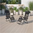 Flash Furniture Adjustable Mesh Zero Gravity Lounge Chair in Black (Set of 2)