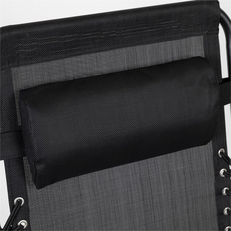 Flash Furniture Adjustable Mesh Zero Gravity Lounge Chair in Black (Set of 2)