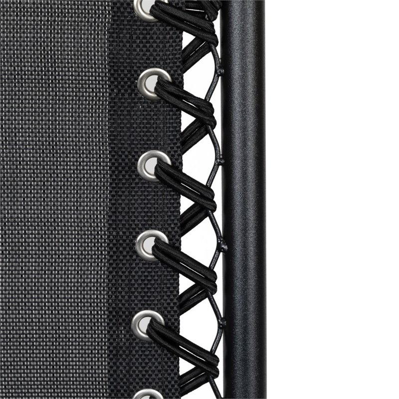 Flash Furniture Adjustable Mesh Zero Gravity Lounge Chair in Black (Set of 2)