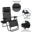 Flash Furniture Adjustable Mesh Zero Gravity Lounge Chair in Black (Set of 2)