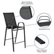 Flash Furniture Stackable Flex Comfort Patio Bar Stool in Black (Set of 2)
