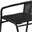 Flash Furniture Stackable Rattan Curved Back Dining Chair in Black (Set of 2)