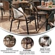 Flash Furniture Stackable Rattan Curved Back Dining Chair in Brown (Set of 2)