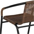 Flash Furniture Stackable Rattan Curved Back Dining Chair in Brown (Set of 2)