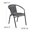 Flash Furniture Stackable Rattan Curved Back Dining Arm Chair in Gray (Set of 2)