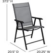 Flash Furniture Folding Portable Patio Sling Chair in Black (Set of 2)