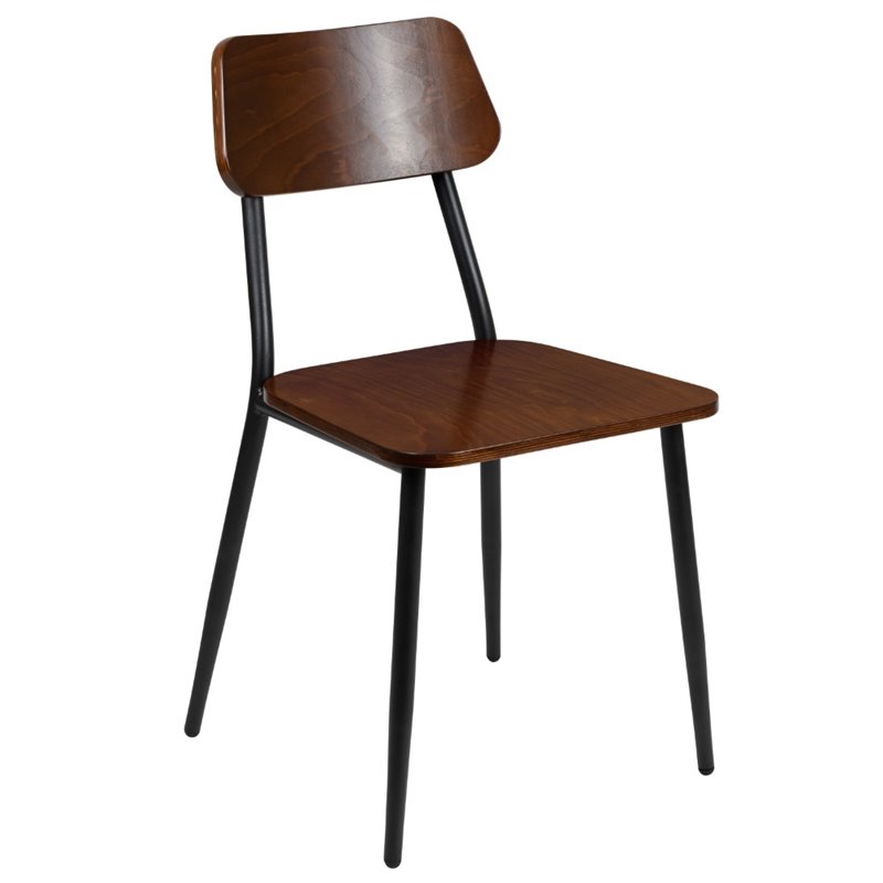Flash Furniture Wooden Dining Side Chair in Mahogany (Set of 2)