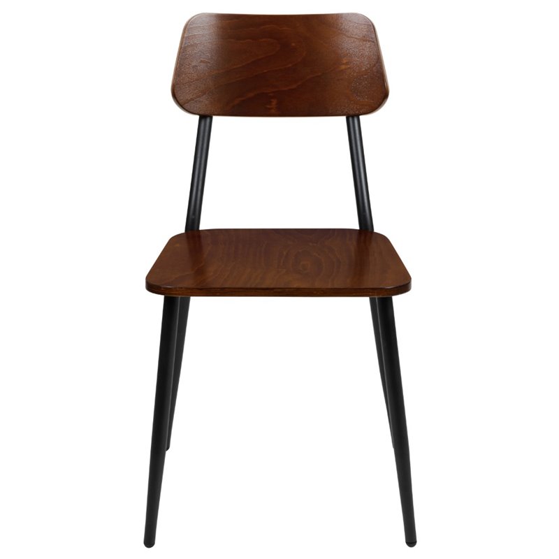 Flash Furniture Wooden Dining Side Chair in Mahogany (Set of 2)