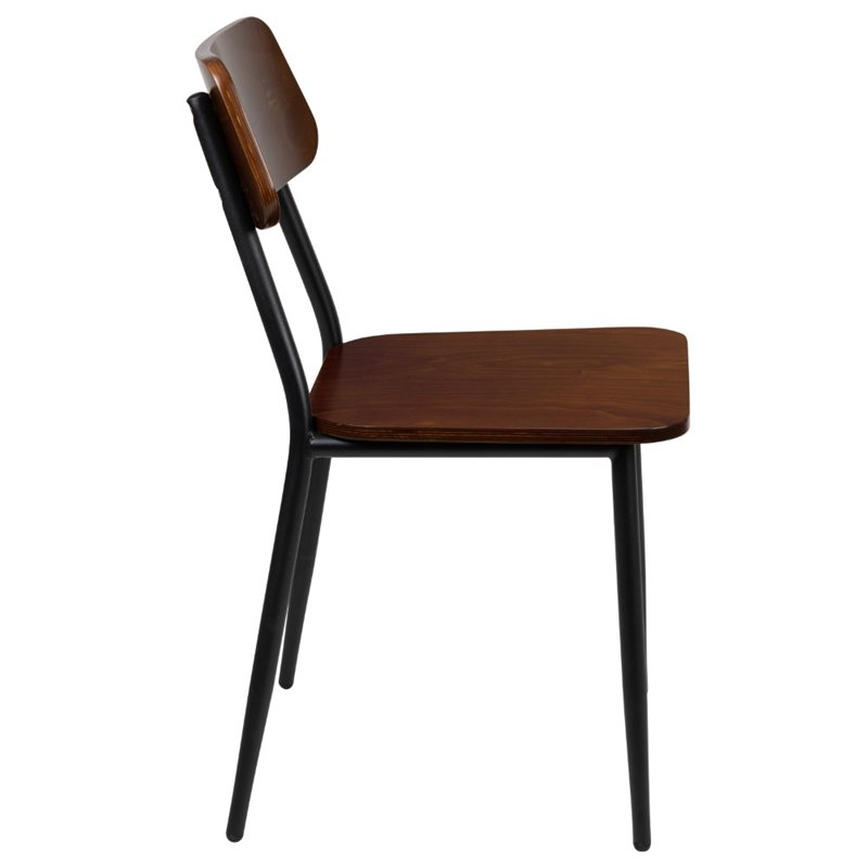 Flash Furniture Wooden Dining Side Chair in Mahogany (Set of 2)