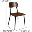 Flash Furniture Wooden Dining Side Chair in Mahogany (Set of 2)