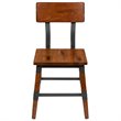 Flash Furniture Industrial Rustic Wooden Dining Side Chair in Walnut (Set of 2)