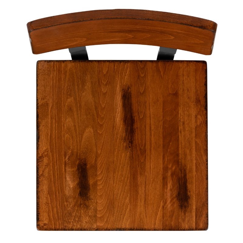 Flash Furniture Industrial Rustic Wooden Dining Side Chair in Walnut (Set of 2)