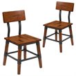 Flash Furniture Industrial Rustic Wooden Dining Side Chair in Walnut (Set of 2)
