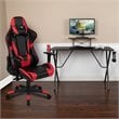 Flash Furniture Gaming Desk and Reclining Swivel Chair in Black and Red
