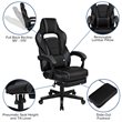 Flash Furniture Leather Ergonomic Swivel Gaming Chair in Black and Gray