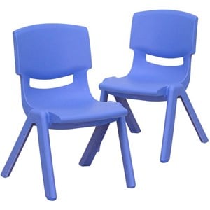 Flash Furniture 10.5&quot Plastic Stackable Preschool Chair in Blue (Set of 2)