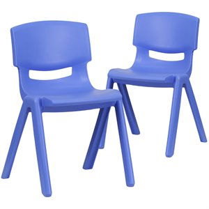 Flash Furniture 13.25&quot Plastic Stackable School Chair in Blue (Set of 2)