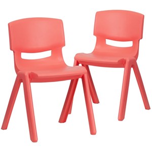 Flash Furniture 13.25&quot Plastic Stackable School Chair in Red (Set of 2)
