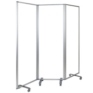 Flash Furniture 3 Panel 72&quot x 24&quot Transparent Plastic Mobile Partition