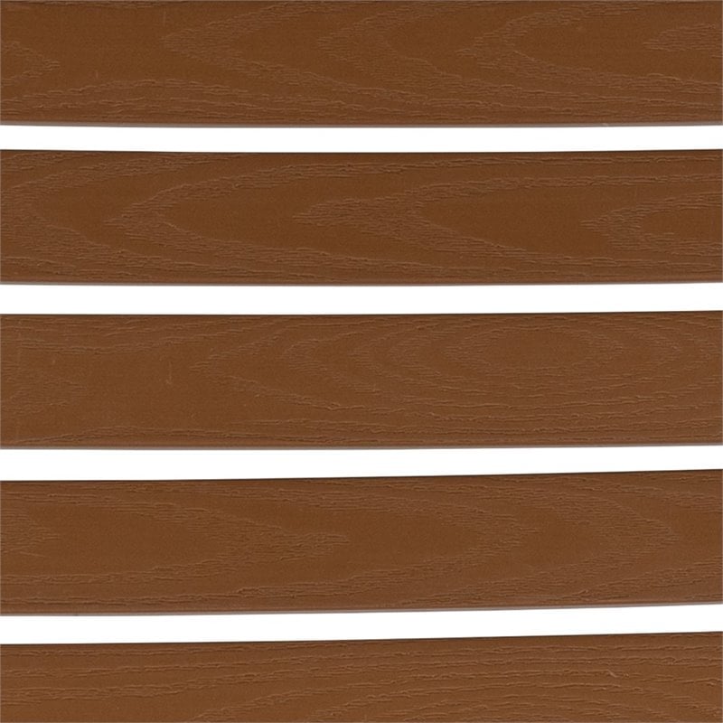 Flash Furniture Patio Dining Side Chair with Poly Slats in Faux Teak