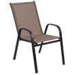 Flash Furniture Brazos Series Brown Outdoor Stack Chair (Set of 4)